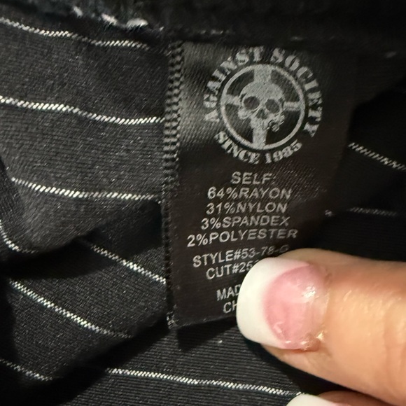 Lip Service Pinstripe Flare Pants Ankle Zip Sz34 Women’s - Picture 7 of 12